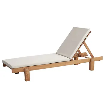 Sezlong de gradina, Meya Dekor, MYA01, 59x25x180 cm, Lemn, Crem imagine