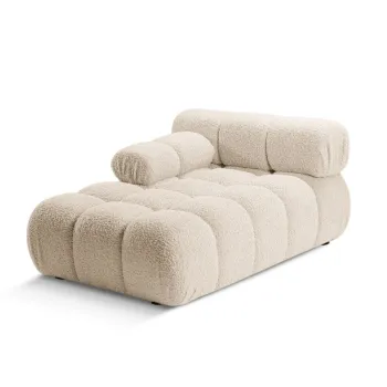 Sezlong living dreapta 1 loc, Bellis-213, Micadoni Home, 155x94x70 cm, tesatura boucle, bej deschis imagine