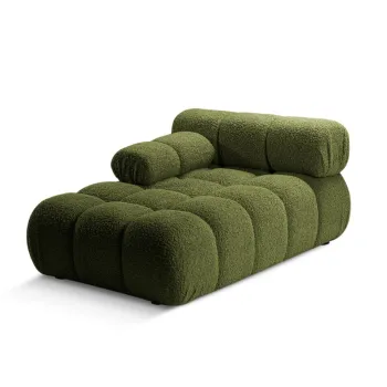 Sezlong living dreapta 1 loc, Bellis-213, Micadoni Home, 155x94x70 cm, tesatura boucle, verde imagine