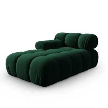 Sezlong living dreapta 1 loc, Bellis-51, Micadoni Home, 155x94x70 cm, catifea, verde bottle imagine