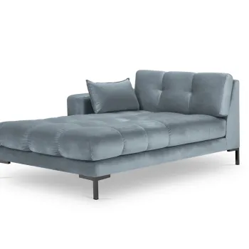 Sezlong living dreapta 1 loc, Mamaia, Micadoni Home, BL, 185x102x75 cm, catifea, albastru deschis imagine