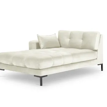 Sezlong living dreapta 1 loc, Mamaia, Micadoni Home, BL, 185x102x75 cm, catifea, bej deschis imagine
