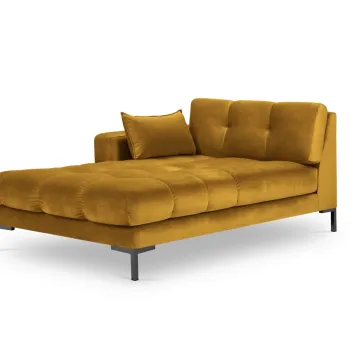 Sezlong living dreapta 1 loc, Mamaia, Micadoni Home, BL, 185x102x75 cm, catifea, galben imagine