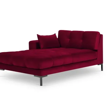 Sezlong living dreapta 1 loc, Mamaia, Micadoni Home, BL, 185x102x75 cm, catifea, rosu imagine