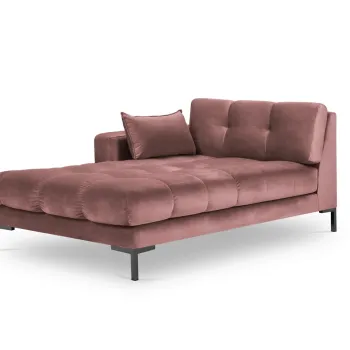 Sezlong living dreapta 1 loc, Mamaia, Micadoni Home, BL, 185x102x75 cm, catifea, roz imagine