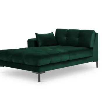Sezlong living dreapta 1 loc, Mamaia, Micadoni Home, BL, 185x102x75 cm, catifea, verde bottle imagine