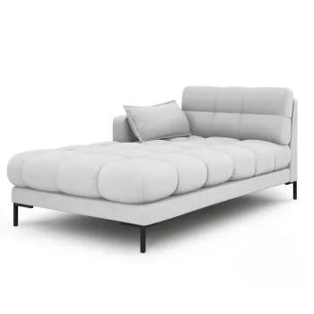 Sezlong living dreapta 1 loc, Mamaia, Micadoni Home, BL, 185x102x75 cm, tesatura tip twill, gri deschis imagine