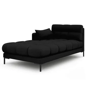 Sezlong living dreapta 1 loc, Mamaia, Micadoni Home, BL, 185x102x75 cm, tesatura tip twill, negru imagine