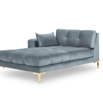 Sezlong living dreapta 1 loc, Mamaia, Micadoni Home, GL, 185x102x75 cm, catifea, albastru deschis imagine