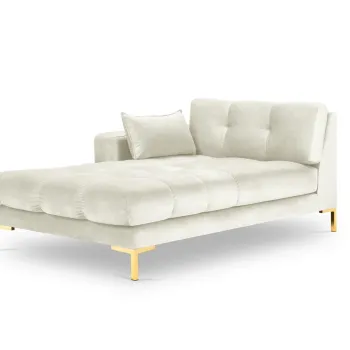 Sezlong living dreapta 1 loc, Mamaia, Micadoni Home, GL, 185x102x75 cm, catifea, bej deschis imagine