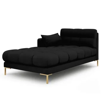 Sezlong living dreapta 1 loc, Mamaia, Micadoni Home, GL, 185x102x75 cm, tesatura tip twill, negru imagine