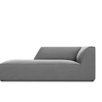 Sezlong living dreapta 1 loc, Ruby, Micadoni Home, BL, 180x93x69 cm, catifea, gri imagine