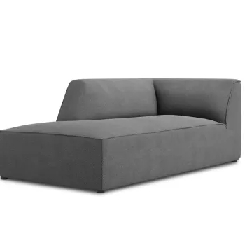 Sezlong living dreapta 1 loc, Ruby, Micadoni Home, BL, 180x93x69 cm, poliester, gri imagine