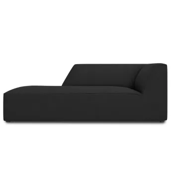 Sezlong living dreapta 1 loc, Ruby, Micadoni Home, BL, 180x93x69 cm, poliester, negru imagine