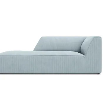 Sezlong living dreapta 1 loc, Ruby, Micadoni Home, BL, 180x93x69 cm, velur, albastru deschis imagine