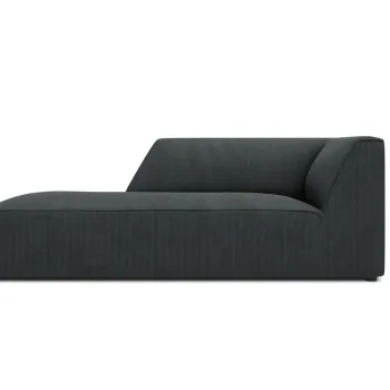 Sezlong living dreapta 1 loc, Ruby, Micadoni Home, BL, 180x93x69 cm, velur, negru imagine