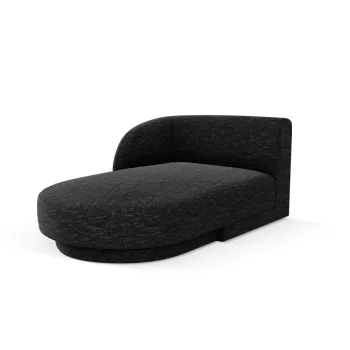 Sezlong living dreapta 2 locuri, Miley, Micadoni Home, BL, 155x92x74 cm, poliester chenille, negru imagine