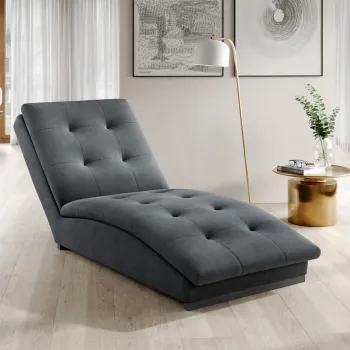 Sezlong living ELTAP, DOR-04VE, Doro, 170x85x95 cm, poliester, gri inchis imagine
