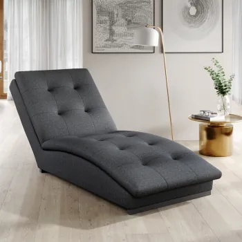 Sezlong living ELTAP, DOR-06SO, Doro, 170x85x95 cm, poliester, gri inchis imagine
