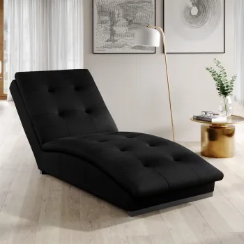 Sezlong living ELTAP, DOR-10FL, Doro, 170x85x95 cm, poliester, negru imagine