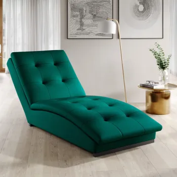 Sezlong living ELTAP, DOR-35NU, Doro, 170x85x95 cm, poliester, verde inchis imagine