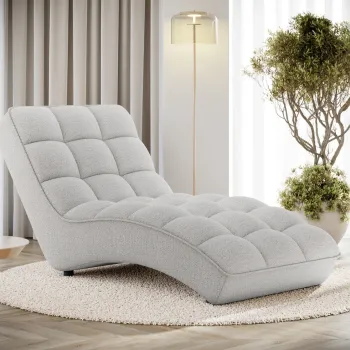 Sezlong living ELTAP, LOR-01ROY, Loren, 170x85x85 cm, poliester, alb imagine