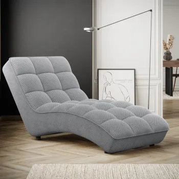 Sezlong living ELTAP, LOR-04CAL, Loren, 170x85x85 cm, poliester, gri deschis imagine