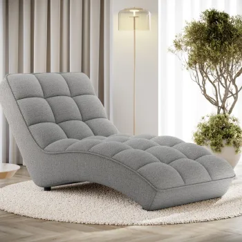 Sezlong living ELTAP, LOR-04ROY, Loren, 170x85x85 cm, poliester, gri deschis imagine