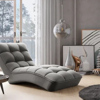 Sezlong living ELTAP, LOR-04VER, Loren, 170x85x85 cm, lemn/poliester, gri imagine