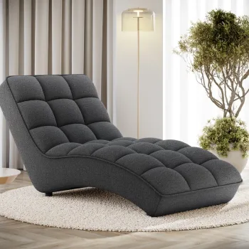 Sezlong living ELTAP, LOR-05ROY, Loren, 170x85x85 cm, poliester, gri inchis imagine