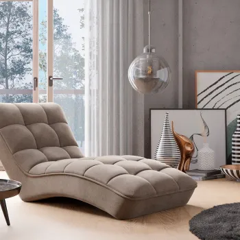 Sezlong living ELTAP, LOR-07PO, Loren, 170x85x85 cm, lemn/poliester, gri imagine