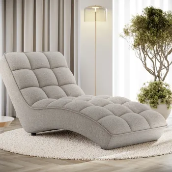 Sezlong living ELTAP, LOR-18ROY, Loren, 170x85x85 cm, poliester, bej inchis imagine