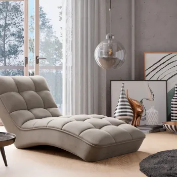 Sezlong living ELTAP, LOR-18SO, Loren, 170x85x85 cm, lemn/poliester, bej imagine