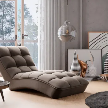 Sezlong living ELTAP, LOR-18VER, Loren, 170x85x85 cm, lemn/poliester, bej inchis imagine
