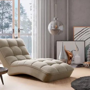 Sezlong living ELTAP, LOR-22IN, Loren, 170x85x85 cm, lemn/poliester, bej imagine