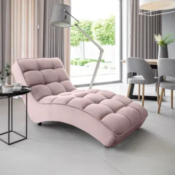 Sezlong living ELTAP, LOR-24LO, Loren, 170x85x85 cm, lemn/poliester, roz imagine