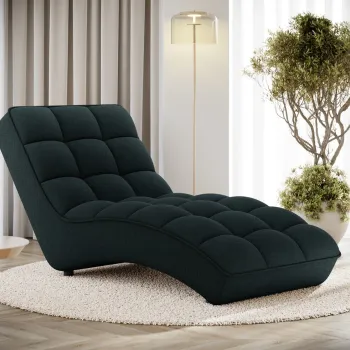 Sezlong living ELTAP, LOR-35RAQ, Loren, 170x85x85 cm, poliester, verde inchis imagine
