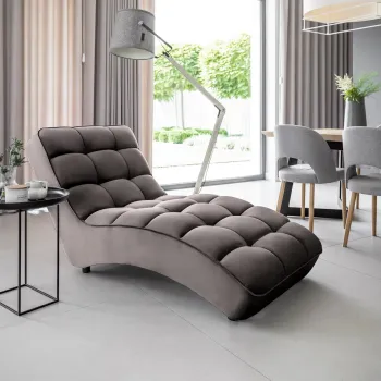Sezlong living ELTAP, LOR-97RIV, Loren, 170x85x85 cm, lemn/poliester, gri imagine