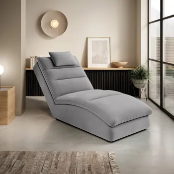 Sezlong living ELTAP, TAC-03NU, Taco, 170x85x95 cm, lemn/poliester, gri deschis imagine