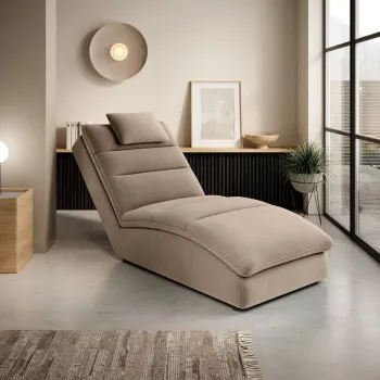 Sezlong living ELTAP, TAC-20NU, Taco, 170x85x95 cm, lemn/poliester, bej inchis imagine