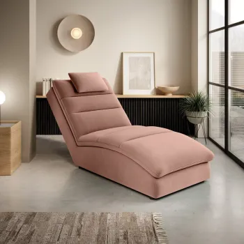 Sezlong living ELTAP, TAC-24NU, Taco, 170x85x95 cm, lemn/poliester, roz imagine