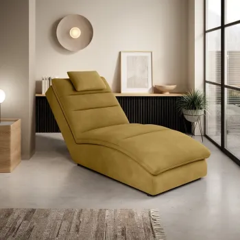 Sezlong living ELTAP, TAC-45LO, Taco, 170x85x95 cm, lemn/poliester, mustar imagine