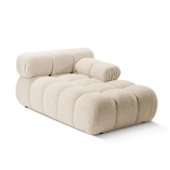 Sezlong living stanga 1 loc, Bellis-213, Micadoni Home, 155x94x70 cm, tesatura boucle, bej deschis imagine