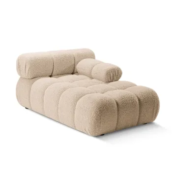 Sezlong living stanga 1 loc, Bellis-213, Micadoni Home, 155x94x70 cm, tesatura boucle, bej sand imagine