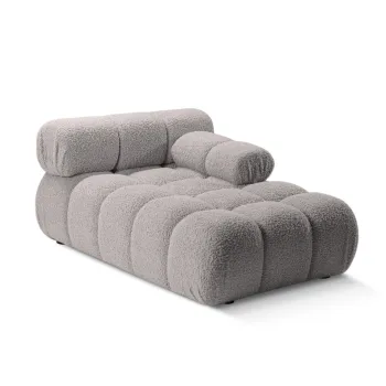 Sezlong living stanga 1 loc, Bellis-213, Micadoni Home, 155x94x70 cm, tesatura boucle, gri deschis imagine