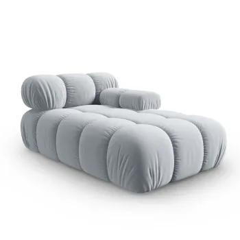 Sezlong living stanga 1 loc, Bellis-51, Micadoni Home, 155x94x70 cm, catifea, albastru deschis imagine