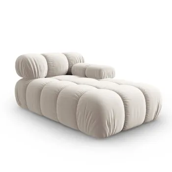 Sezlong living stanga 1 loc, Bellis-51, Micadoni Home, 155x94x70 cm, catifea, bej inchis imagine
