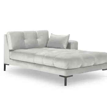 Sezlong living stanga 1 loc, Mamaia, Micadoni Home, BL, 185x102x75 cm, catifea, argintiu imagine