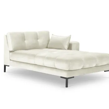 Sezlong living stanga 1 loc, Mamaia, Micadoni Home, BL, 185x102x75 cm, catifea, bej deschis imagine