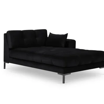 Sezlong living stanga 1 loc, Mamaia, Micadoni Home, BL, 185x102x75 cm, catifea, negru imagine